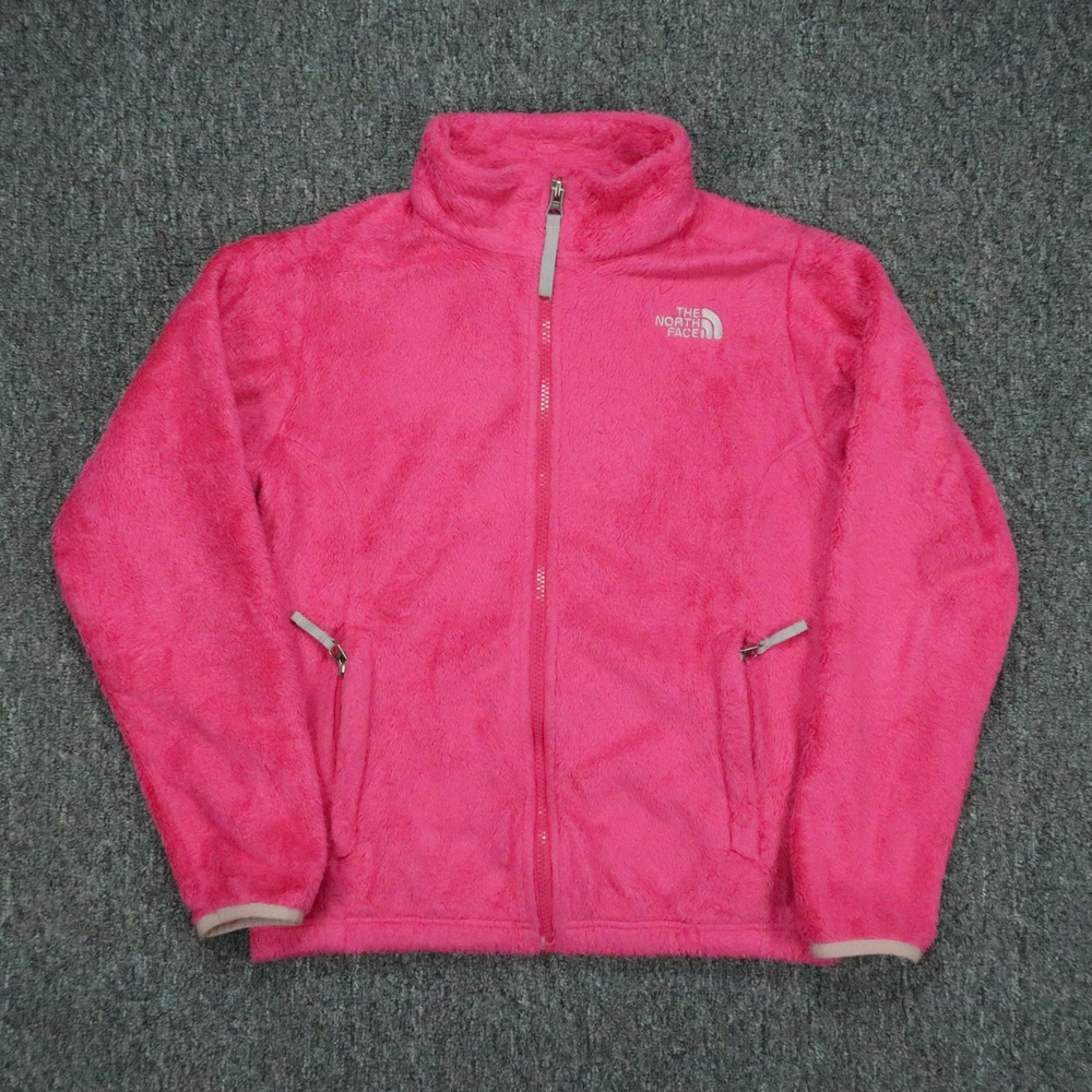 The North Face Jacket Mens Large Pink Full Zip Pockets Fleece Outdoors *